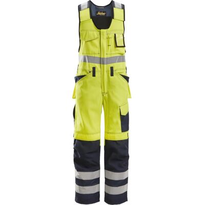 Snickers 0213 High-Vis Helbukser Med Hylsterlommer, Klasse 2 Gul/navy 92 Snickers 0213 High-Vis Helbukser Med Hylsterlommer, Klasse 2 Gul/navy 92