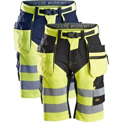 Snickers 6933 High-Vis Shorts+ Med Hylsterlommer, Klasse 1 Gul/sort 62 Snickers 6933 High-Vis Shorts+ Med Hylsterlommer, Klasse 1 Gul/sort 62