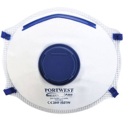 Portwest P203 Ffp2 Dolomit Testet Filtermaske M/ Ventil ( Kasse Á 10 Stk )-Hvid-One Size Portwest P203 Ffp2 Dolomit Testet Filtermaske M/ Ventil ( Kasse Á 10 Stk )-Hvid-One Size