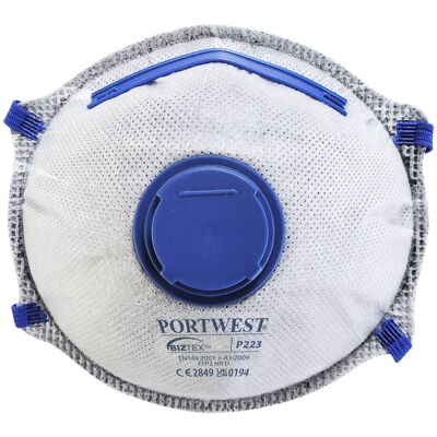 Portwest P223 Ffp2 Dolomit Testet Filtermaske M/ Kulfilter Og Ventil ( Kasse Á 10 Stk )-Hvid-One Size Portwest P223 Ffp2 Dolomit Testet Filtermaske M/ Kulfilter Og Ventil ( Kasse Á 10 Stk )-Hvid-One Size