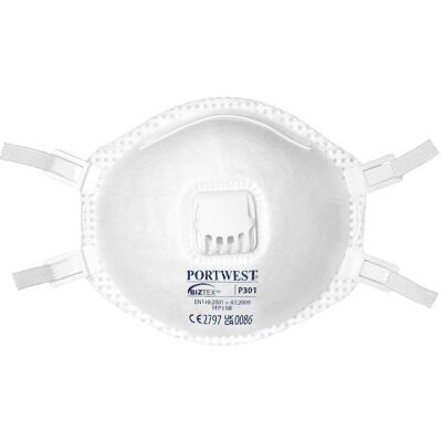 Portwest P301 Ffp3 Filtermaske Med Ventil ( Kasse Á 10 Stk )-Hvid-One Size Portwest P301 Ffp3 Filtermaske Med Ventil ( Kasse Á 10 Stk )-Hvid-One Size
