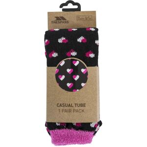 Trespass Inverso - Casual Lined Tube Sock  Black Hearts 3/9