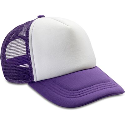 Result Headwear Rh089, Caps Detroit ½ Mesh Truckers Cap - Lilla/hvid - One Size Result Headwear Rh089, Caps Detroit ½ Mesh Truckers Cap - Lilla/hvid - One Size