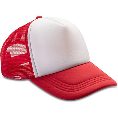 Result Headwear Rh089, Caps Detroit ½ Mesh Truckers Cap - Rød/hvid - One Size Result Headwear Rh089, Caps Detroit ½ Mesh Truckers Cap - Rød/hvid - One Size