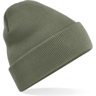 Beechfield Cb45, Strikhue, Huer Original Cuffed Beanie, Vinterhue - Olivengrøn - One Size Beechfield Cb45, Strikhue, Huer Original Cuffed Beanie, Vinterhue - Olivengrøn - One Size