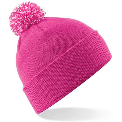 Beechfield Cb450, Huer Snowstar® Beanie - Fuchsia/off White - One Size Beechfield Cb450, Huer Snowstar® Beanie - Fuchsia/off White - One Size