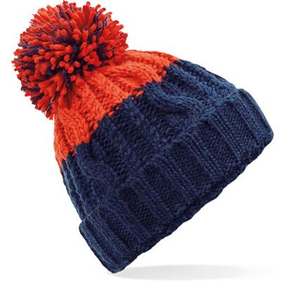 Beechfield Cb437, Huer Apres Beanie - Oxford Navy/fire Red Color - One Size Beechfield Cb437, Huer Apres Beanie - Oxford Navy/fire Red Color - One Size