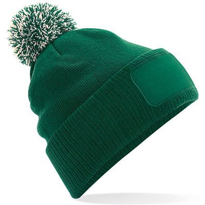 Beechfield Cb443, Huer Snowstar® Patch Beanie - Flaske Grøn/ Slukket Hvid - One Size Beechfield Cb443, Huer Snowstar® Patch Beanie - Flaske Grøn/ Slukket Hvid - One Size