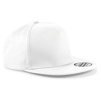 Beechfield Cb610, Caps 5 Panel Snapback Rapper Cap - Hvid - One Size Beechfield Cb610, Caps 5 Panel Snapback Rapper Cap - Hvid - One Size