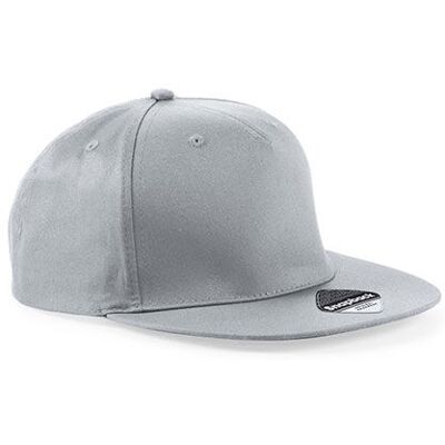 Beechfield Cb610, Caps 5 Panel Snapback Rapper Cap - Lysegrå - One Size Beechfield Cb610, Caps 5 Panel Snapback Rapper Cap - Lysegrå - One Size