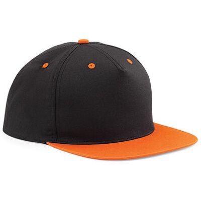 Beechfield Cb610c, Caps 5 Panel Contrast Snapback - Sort/orange - One Size Beechfield Cb610c, Caps 5 Panel Contrast Snapback - Sort/orange - One Size