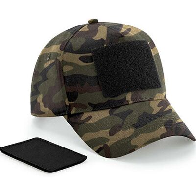 Beechfield Cb638 Removable Patch 5 Panel Cap - Jungle Camo - One Size Beechfield Cb638 Removable Patch 5 Panel Cap - Jungle Camo - One Size