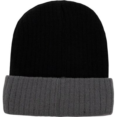 Korntex Kx116 Huer - Tofarvet Beanie - Black / Grey - One Size Korntex Kx116 Huer - Tofarvet Beanie - Black / Grey - One Size