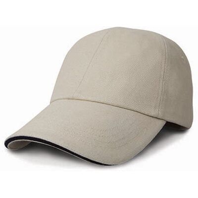 Result Headwear Rh24p, Caps Heavy Brushed Cotton Cap - Naturlig/marineblå - One Size Result Headwear Rh24p, Caps Heavy Brushed Cotton Cap - Naturlig/marineblå - One Size