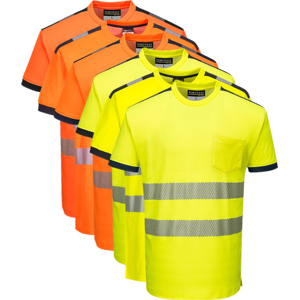 Portwest T181 Pw3 Hi-Vis T-Shirt S/s M Gul/grå