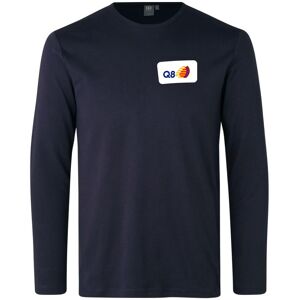 Q8 Interlock Langærmet Herre T-Shirts I Navy Incl Q8 Logo På V/bryst-Navy-Xl Q8 Interlock Langærmet Herre T-Shirts I Navy Incl Q8 Logo På V/bryst-Navy-Xl