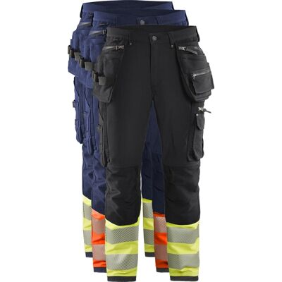 Blaklader 1993 hi-vis bukser - mænd - 4-vejs stretch - Marineblå/orange Blaklader 1993 hi-vis bukser - mænd - 4-vejs stretch - Marineblå/orange
