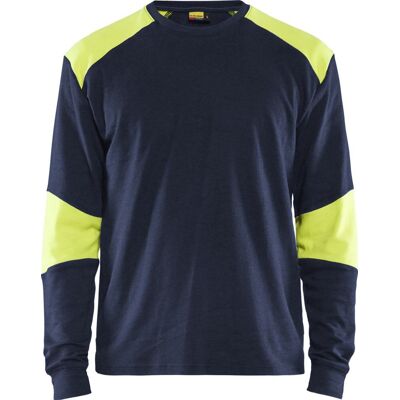 Blåklåder Blåkläder 3457 Brandhæmmende T-Shirt Lang Ærme Inherent / Brandhæmmende T-Shirt Lang Ærme Inherent - 3xl - Marineblå/high Vis Gul Blåklåder Blåkläder 3457 Brandhæmmende T-Shirt Lang Ærme Inherent / Brandhæmmende T-Shirt Lang Ærme Inherent - 3xl - Marineblå/high Vis Gul