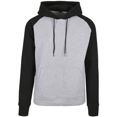 Build Your Brand Basic Heather Grey/Black Hættetrøje - Hættetrøje Build Your Brand Basic Heather Grey/Black Hættetrøje - Hættetrøje