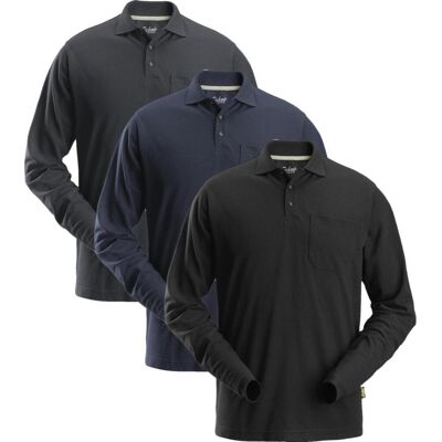 Snickers 2608 Langærmet Polo Shirt Sort M Snickers 2608 Langærmet Polo Shirt Sort M