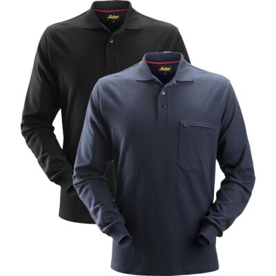 Snickers 2660 Protecwork, Langærmet Polo Shirt Sort S Snickers 2660 Protecwork, Langærmet Polo Shirt Sort S