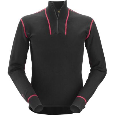 Snickers 9462 Protecwork, Langærmet Bluse I Uld Med Kort Lynlås Sort S Snickers 9462 Protecwork, Langærmet Bluse I Uld Med Kort Lynlås Sort S