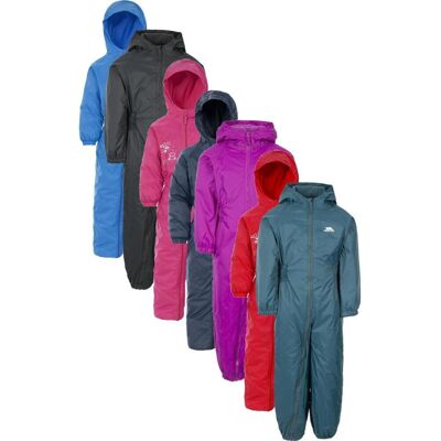 Trespass Dripdrop Vandtæt og Polstret Regnjakke med Hætte - Marineblå, Pink - 2-3 år Trespass Dripdrop Vandtæt og Polstret Regnjakke med Hætte - Marineblå, Pink - 2-3 år