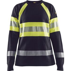 Blåkläder 3494 Dame Brandhæmmende T-Shirt Lang Ærme / Dame Brandhæmmende T-Shirt Lang Ærme - 3xl - Marineblå/high Vis Gul