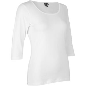 Id 0597 Stretch T-Shirt   ¾ Ærmet   Dame-Hvid-3xl