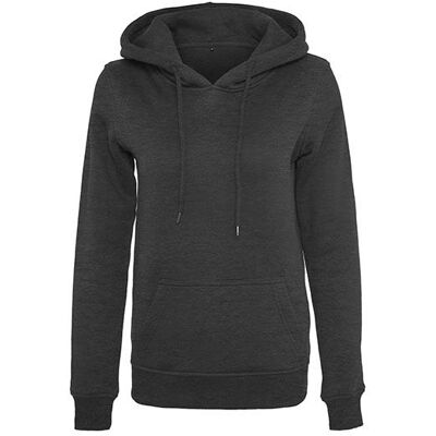 Build Your Brand By026, Dame Heavy Hoodie - Hættetrøje - Trækul (Lyng) - L Build Your Brand By026, Dame Heavy Hoodie - Hættetrøje - Trækul (Lyng) - L