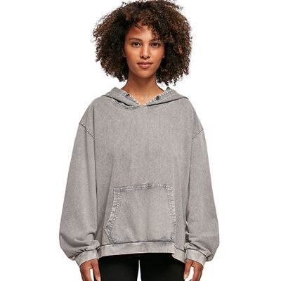 Build Your Brand By194 Ladies´ Acid Washed Oversize Hoody Black Xs Build Your Brand By194 Ladies´ Acid Washed Oversize Hoody Black Xs