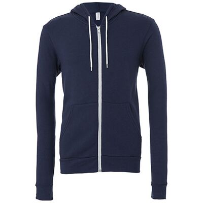 Bella + Canvas Canvas Cv3739, Unisex Poly-Cotton Fleece Full-Zip Hoodie - Hættetrøje - Navy - Xs Bella + Canvas Canvas Cv3739, Unisex Poly-Cotton Fleece Full-Zip Hoodie - Hættetrøje - Navy - Xs