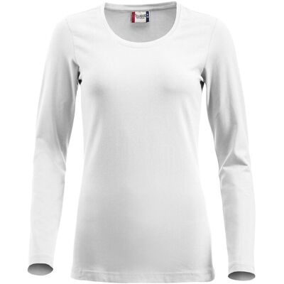 Clique 29319 Carolina L/s / Langærmet Dame Strech T-Shirts Med Rund Hals - Hvid - L Clique 29319 Carolina L/s / Langærmet Dame Strech T-Shirts Med Rund Hals - Hvid - L