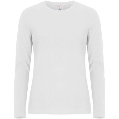 Clique Langærmet Premium Fashion Dame T-Shirt 29359 - White - Xs Clique Langærmet Premium Fashion Dame T-Shirt 29359 - White - Xs
