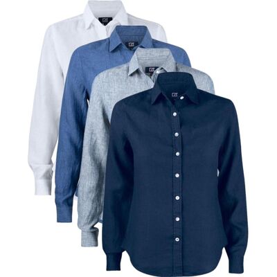 Cutter & Buck 352409 Summerland Linen Shirt Ladies Dark Navy Xl Cutter & Buck 352409 Summerland Linen Shirt Ladies Dark Navy Xl