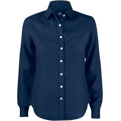 Cutter & Buck 352409 Summerland Linen Shirt Ladies - Dame Skjorte - Dark Navy - Xs Cutter & Buck 352409 Summerland Linen Shirt Ladies - Dame Skjorte - Dark Navy - Xs