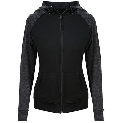 Just Cool Jc058, Sweatshirts & Hættetrøje Women´s Cool Contrast Zoodie - Sort/sort Skifer Melange - L Just Cool Jc058, Sweatshirts & Hættetrøje Women´s Cool Contrast Zoodie - Sort/sort Skifer Melange - L