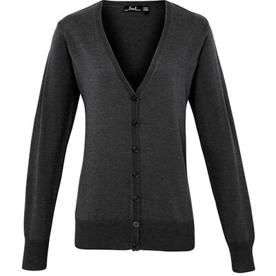 Premier Workwear Pw697, Cardigans Women´s Button Through Knitted Cardigan - Trækul - Xl (16) Premier Workwear Pw697, Cardigans Women´s Button Through Knitted Cardigan - Trækul - Xl (16)