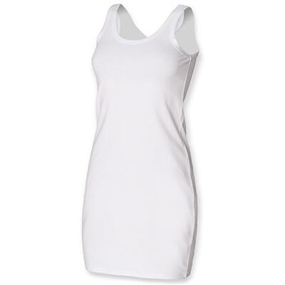 Sf Women Sf104, Kjoler Women´s Stretch Vest Dress - Hvid - M Sf Women Sf104, Kjoler Women´s Stretch Vest Dress - Hvid - M