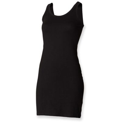 Sf Women Sf104, Kjoler Women´s Stretch Vest Dress - Sort - L Sf Women Sf104, Kjoler Women´s Stretch Vest Dress - Sort - L