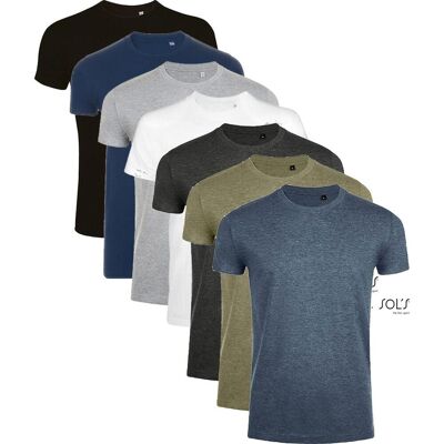 Sol's Grå Melange Slim Fit Rundhals T-Shirt Sol's Grå Melange Slim Fit Rundhals T-Shirt