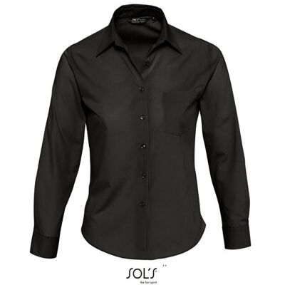Sol´s L621, Skjorter Popeline-Blouse Executive Long Sleeve - Sort - 3xl Sol´s L621, Skjorter Popeline-Blouse Executive Long Sleeve - Sort - 3xl