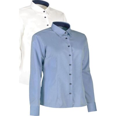 Seven Seas S372 Fine Twill Contrast Modern Dame-Lys Blå-3xl Seven Seas S372 Fine Twill Contrast Modern Dame-Lys Blå-3xl