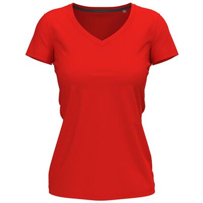 Stedman S9710 Dame Stretch V-Neck T-Shirts - Scarlet Red - Xxl Stedman S9710 Dame Stretch V-Neck T-Shirts - Scarlet Red - Xxl