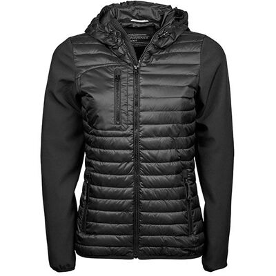 Tee Jays 9629 Dame Quiltet Jakke Med Hætte, Women´s Hooded Crossover - Sort/sort - 3xl Tee Jays 9629 Dame Quiltet Jakke Med Hætte, Women´s Hooded Crossover - Sort/sort - 3xl