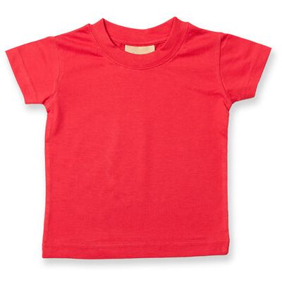 Larkwood Lw020, T-Shirts Baby-Kids Crew Neck T-Shirt - Rød - 6-12 Måneder Larkwood Lw020, T-Shirts Baby-Kids Crew Neck T-Shirt - Rød - 6-12 Måneder