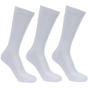 Trespass Sportsmen - Unisex 3 Pair Rib Crew Socks  White 7/11