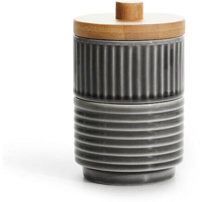 Sagaform Coffee & More Sæt med 2 grå keramiske skåle med bambuslåg - Serveringsskåle Sagaform Coffee & More Sæt med 2 grå keramiske skåle med bambuslåg - Serveringsskåle
