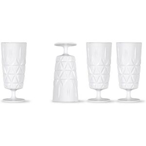 Sagaform Picnic Glas Høje 4 Pak Hvid One Size