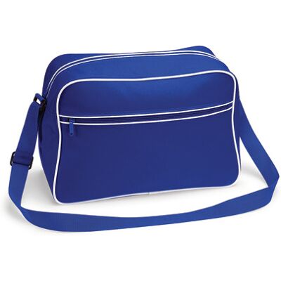 Bagbase Bg14, Tasker Retro Shoulder Bag - Lys Kongelig /hvid - One Size Bagbase Bg14, Tasker Retro Shoulder Bag - Lys Kongelig /hvid - One Size